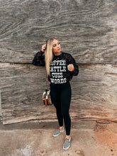 Load image into Gallery viewer, Coffee cattle cusswords bleached sweatshirt